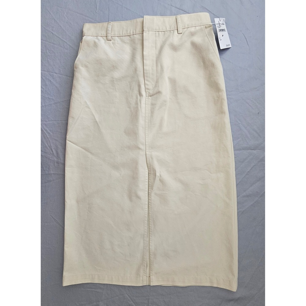 Elodie Size M Med Midi Pencil Skirt in Taupe Cream Color NWT L533
